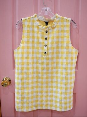 Ann Taylor Yellow & White Gingham Top M
